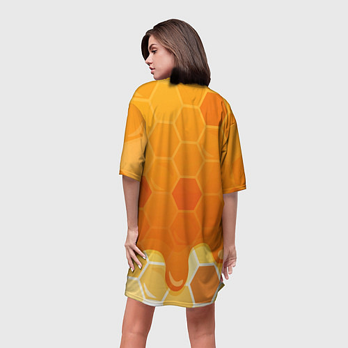 Женская длинная футболка Мёд от пчёл / 3D-принт – фото 4