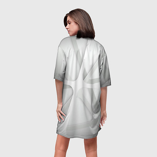 Женская длинная футболка Паутина Белая 3D 2022 / 3D-принт – фото 4