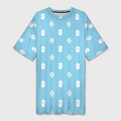 Футболка женская длинная Узор Mono Sky Blue Dope Camo Dope Street Market, цвет: 3D-принт