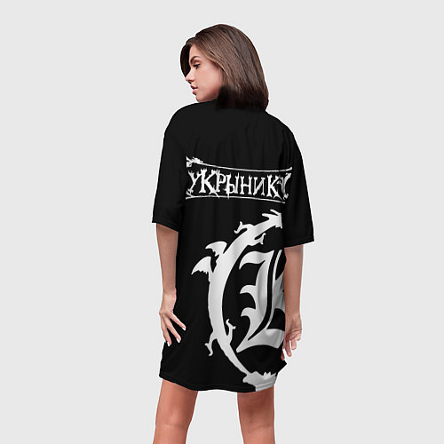 Женская длинная футболка Кукрыниксы - большой логотип / 3D-принт – фото 4