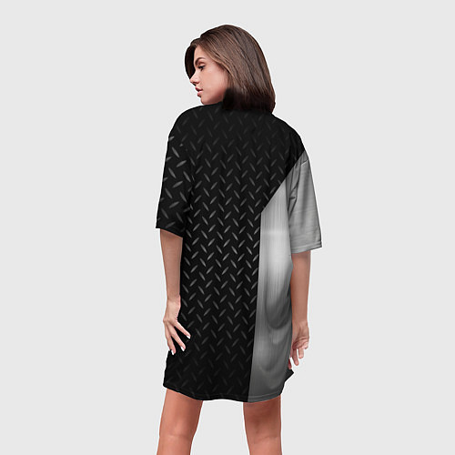 Женская длинная футболка YAMAHA СТАЛЬ / 3D-принт – фото 4