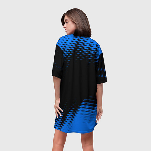 Женская длинная футболка DAEWOO ДЭУ / 3D-принт – фото 4