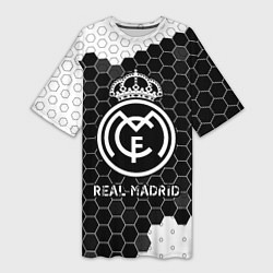 Футболка женская длинная REAL MADRID Real Madrid Графика, цвет: 3D-принт