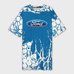 Футболка женская длинная Ford форд, цвет: 3D-принт
