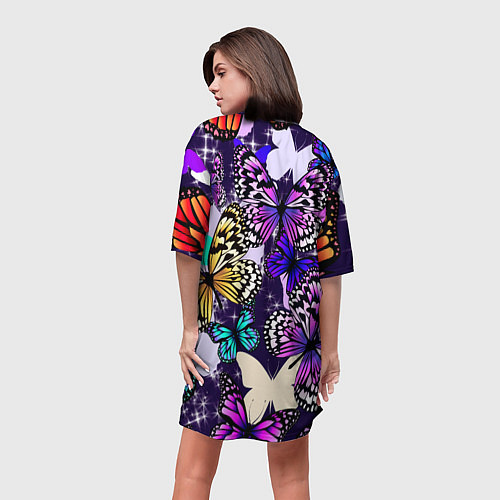 Женская длинная футболка Бабочки Butterflies / 3D-принт – фото 4