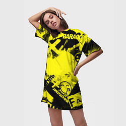 Футболка женская длинная Черно-желтый беспредел, цвет: 3D-принт — фото 2