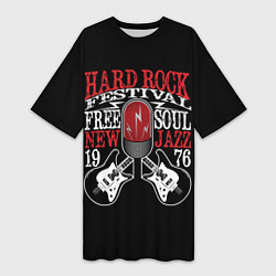 Футболка женская длинная HARD ROCK FESTIVAL, цвет: 3D-принт