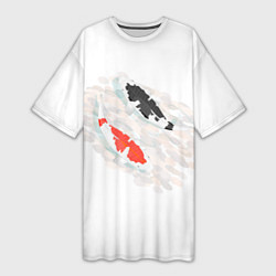 Женская длинная футболка Рыба в стиле Инь-Янь