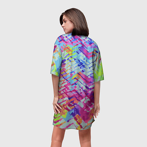 Женская длинная футболка Color vanguard pattern / 3D-принт – фото 4