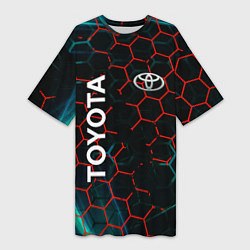 Футболка женская длинная Toyota соты, цвет: 3D-принт