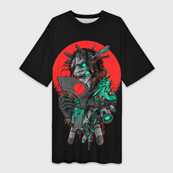 Женская длинная футболка Меха Демон Они