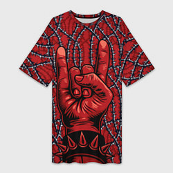 Женская длинная футболка Рок-н-ролл рулит