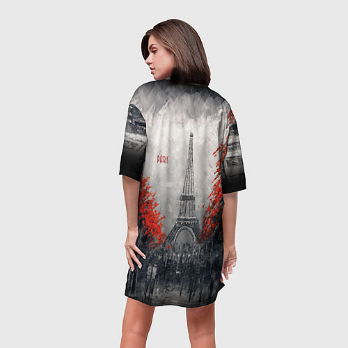 Женская длинная футболка PARIS / 3D-принт – фото 4