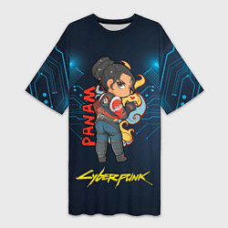 Женская длинная футболка Маленькая Panam Панам cyberpunk2077