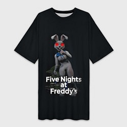 Футболка женская длинная Five Nights at Freddys: Security Breach - кролик В, цвет: 3D-принт