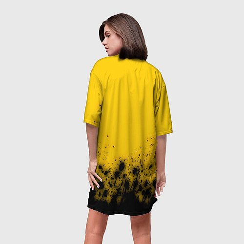Женская длинная футболка RUSSIAN EMPIRE - ГЕРБ Брызги / 3D-принт – фото 4