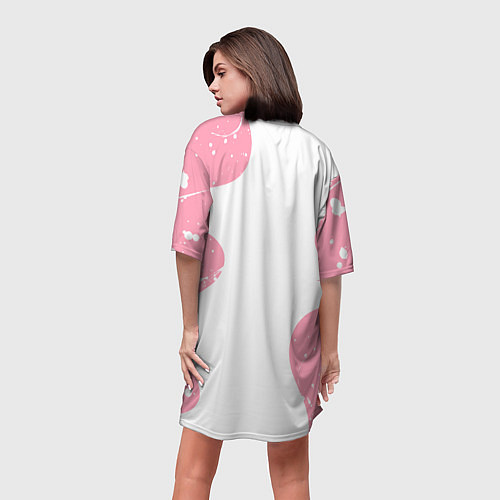 Женская длинная футболка Black pink / 3D-принт – фото 4