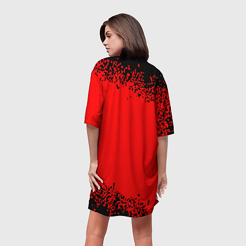 Женская длинная футболка SKODA Autosport Арт / 3D-принт – фото 4