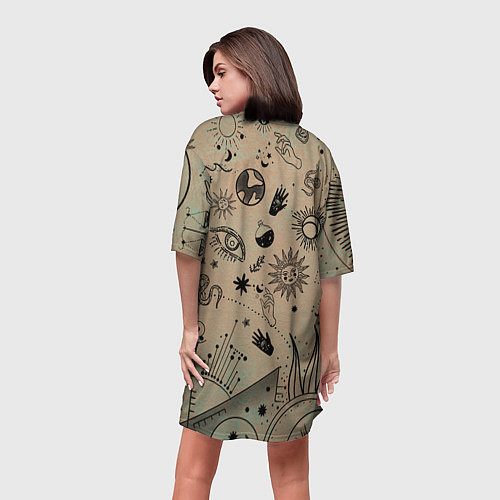 Женская длинная футболка Эзотерика / 3D-принт – фото 4