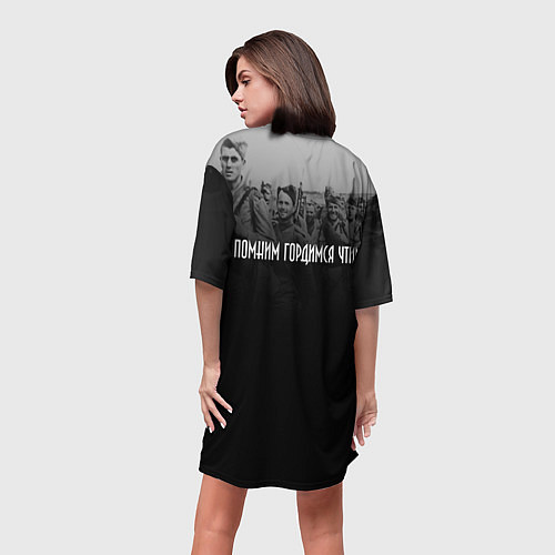 Женская длинная футболка С Днем Победы - 2022 / 3D-принт – фото 4