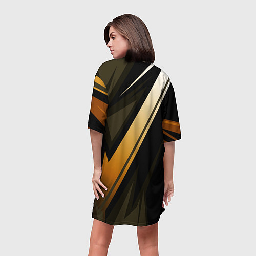Женская длинная футболка Обезьяна с золотой цепью / 3D-принт – фото 4