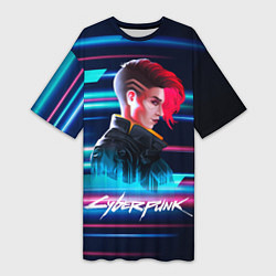 Женская длинная футболка VI ВИ Cyberpunk2077