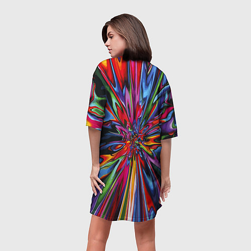 Женская длинная футболка Color pattern Impressionism / 3D-принт – фото 4