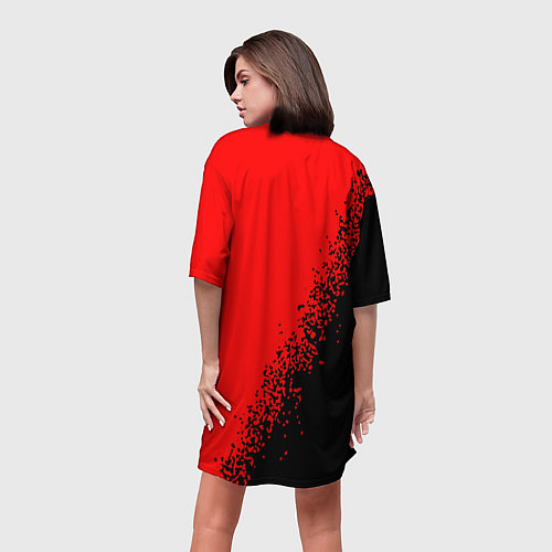 Женская длинная футболка NISSAN Краска / 3D-принт – фото 4