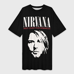 Женская длинная футболка NIRVANA Kurt Cobain