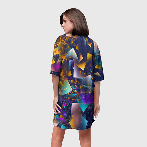 Женская длинная футболка Expressive pattern Vanguard / 3D-принт – фото 4