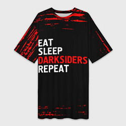 Женская длинная футболка Eat Sleep Darksiders Repeat Краска