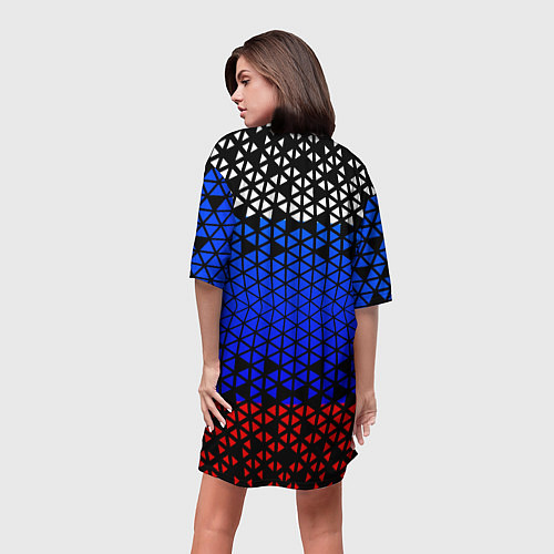 Женская длинная футболка Флаг russia / 3D-принт – фото 4