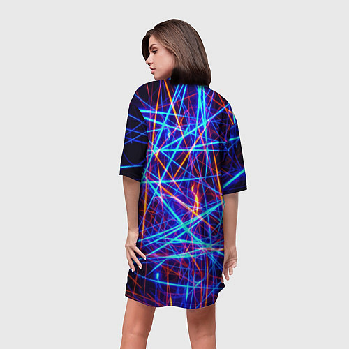 Женская длинная футболка Neon pattern Fashion 2055 / 3D-принт – фото 4