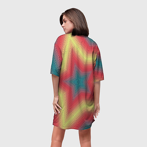 Женская длинная футболка Звездный современный узор / 3D-принт – фото 4