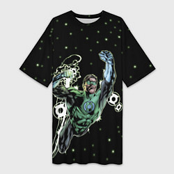 Женская длинная футболка Космический защитник - Зеленый Фонарь