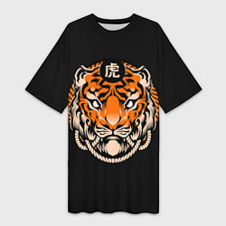 Женская длинная футболка Символ тигра