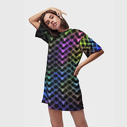 Футболка женская длинная Color vanguard pattern 2025 Neon, цвет: 3D-принт — фото 2