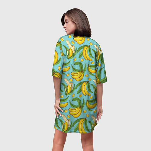 Женская длинная футболка Banana pattern Summer Fashion 2022 / 3D-принт – фото 4