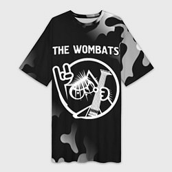 Женская длинная футболка The Wombats КОТ Камуфляж