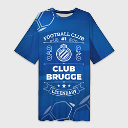 Футболка женская длинная Club Brugge FC 1, цвет: 3D-принт