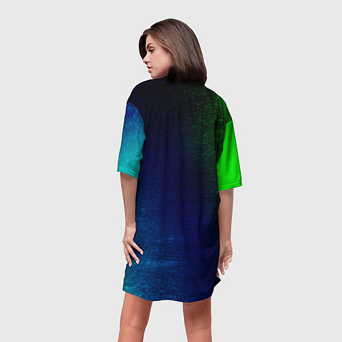 Женская длинная футболка MINECRAFT Глитч / 3D-принт – фото 4