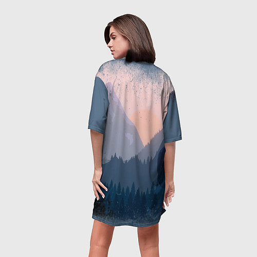 Женская длинная футболка Call of the Mountain / 3D-принт – фото 4