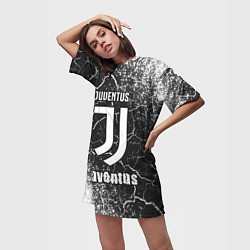 Футболка женская длинная ЮВЕНТУС Juventus - Арт, цвет: 3D-принт — фото 2