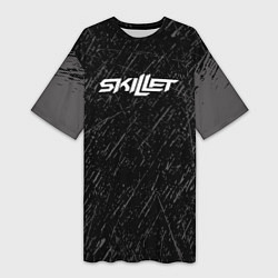 Женская длинная футболка Skillet Скиллет Logotip