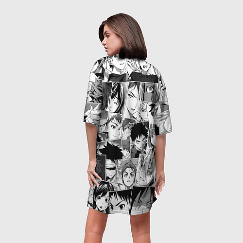 Женская длинная футболка Повар боец Сома pattern / 3D-принт – фото 4