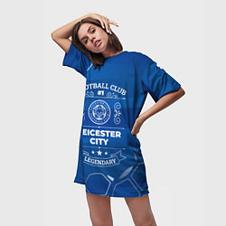Футболка женская длинная Leicester City FC 1, цвет: 3D-принт — фото 2
