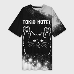 Женская длинная футболка Tokio Hotel Rock Cat