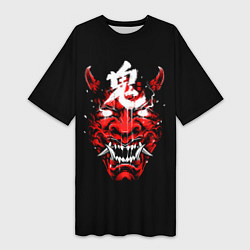 Женская длинная футболка Red Evil Oni