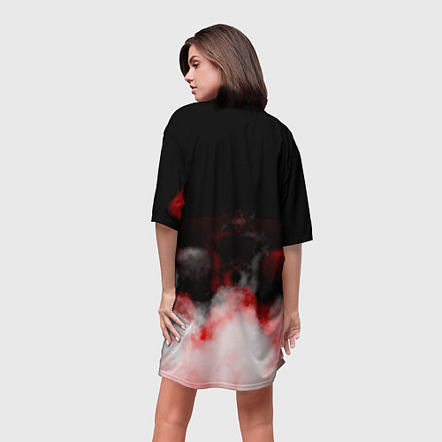 Женская длинная футболка Umbrella Corporation туман / 3D-принт – фото 4