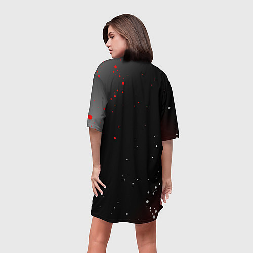 Женская длинная футболка Undertale брызги красок / 3D-принт – фото 4